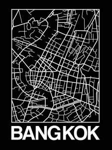 NAXART Studio - Black Map of Bangkok