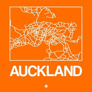 NAXART Studio - Orange Map of Auckland