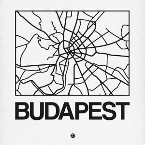 NAXART Studio - White Map of Budapest