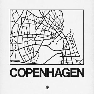NAXART Studio - White Map of Copenhagen