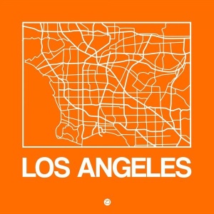 NAXART Studio - Orange Map of Los Angeles