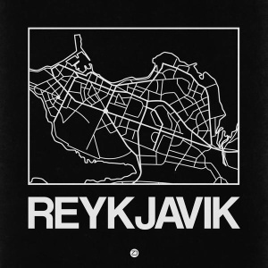 NAXART Studio - Black Map of Reykjavik