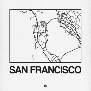 NAXART Studio - White Map of San Francisco