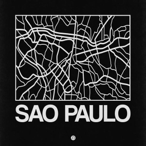 NAXART Studio - Black Map of Sao Paulo