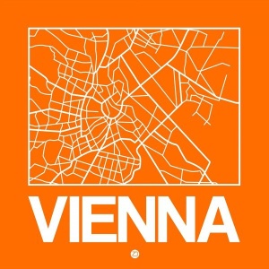 NAXART Studio - Orange Map of Vienna