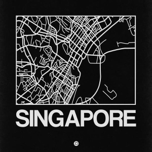 NAXART Studio - Black Map of Singapore