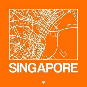 NAXART Studio - Orange Map of Singapore