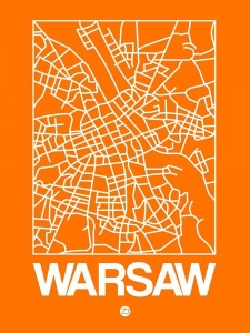 NAXART Studio - Orange Map of Warsaw