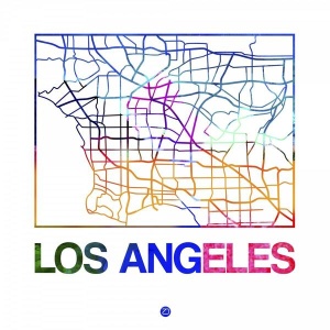 NAXART Studio - Los Angeles Watercolor Street Map