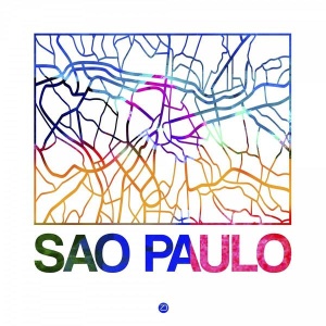 NAXART Studio - Sao Paulo Watercolor Street Map