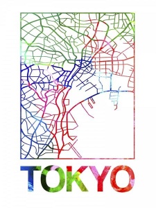 NAXART Studio - Tokyo Watercolor Street Map