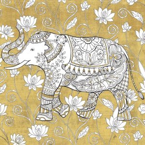 Daphne Brissonnet - Color my World Elephant II Gold