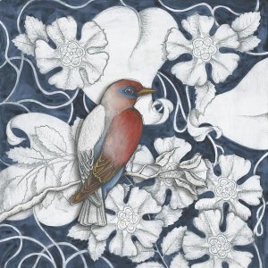 Elyse DeNeige - Arts and Crafts Bird Indigo I