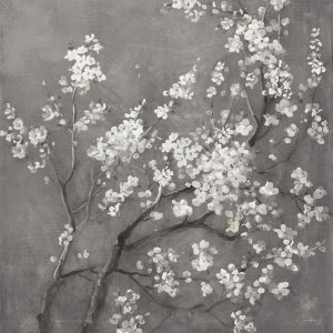 Danhui Nai - White Cherry Blossoms I on Grey Crop