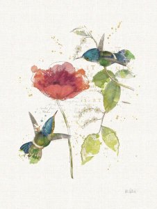 Katie Pertiet - Teal Hummingbirds II Flower