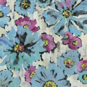 Silvia Vassileva - Graphic Pink and Blue Floral I