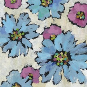 Silvia Vassileva - Graphic Pink and Blue Floral II
