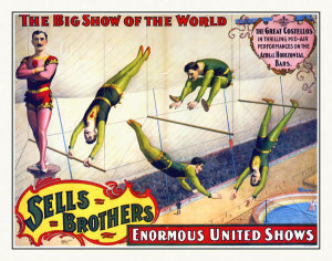 Hollywood Photo Archive - Sells Brothers Enormous United Shows - The Great Costellos - On The Aerial Horizontal Bars
