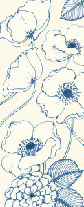 Wild Apple Portfolio - Pen and Ink Flowers on cream Panel III
