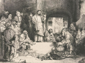 Rembrandt van Rijn - Christ Preaching, ca. 1652