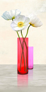 Cynthia Ann - Poppies in crystal vases (Purple II)