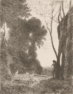 Jean-Baptiste-Camille Corot - The Little Shepherd No 7, 1855