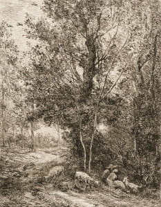 Charles Francois Daubigny - The Shepherd and the Shepherdess (Le Berger et la Bergere), 1874