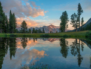 Tim Fitzharris - Mount Gibb reflected in lake, Tioga Pass, Sierra Nevada, Yosemite National Park, California