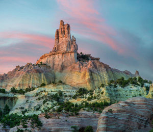 Tim Fitzharris - Rock formation at twilight, Church Rock, Red Rock State Park, New Mexico