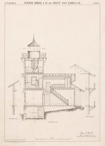 Department of Commerce. Bureau of Lighthouses - Section Drawing for the Lighthouse at East Brother Island, California, 1872
