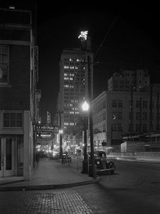 Arthur Rothstein - Night view, downtown section. Dallas, Texas, 1942