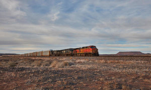 Carol Highsmith - A freight train on the Burlington Northern Santa Fe Railroad (BNSF RR) crosses Arizonabetween Seligman and Ash Fork in Yavapai County
