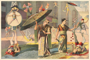 Calvert Litho. Co. - Circus Acts: Asian Acrobatic Troupe, ca. 1891
