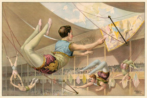 Courier Litho. Co. - Circus Acts: Men on the Trapeeze, ca. 1890