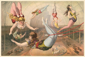 Courier Litho. Co. - Circus Acts: Women on the Trapeeze, ca. 1890