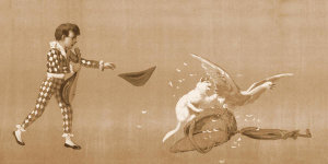 Joseph P. McHugh - Child Commedia dell'arte: Harlequin chasing a cat and goose, 1905