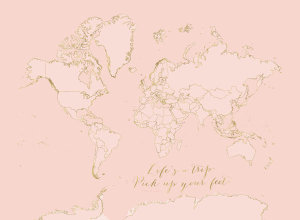 Rosana Laiz Blursbyai - Inspirational pink and gold world map
