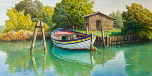 Adriano Galasso - Barca sul fiume