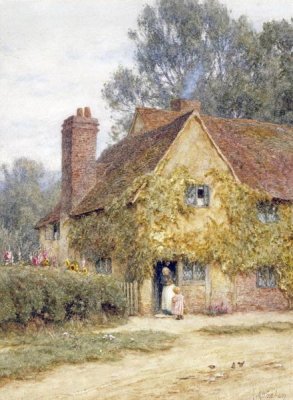 Helen Allingham - A Cottage at Denham, Buckinghamshire