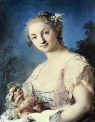 Rosalba Carriera - Summer: a Girl Holding Peaches