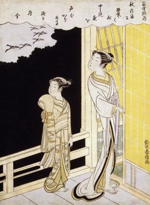 Suzuki Harunobu - A Courtesan and Her Kamuro