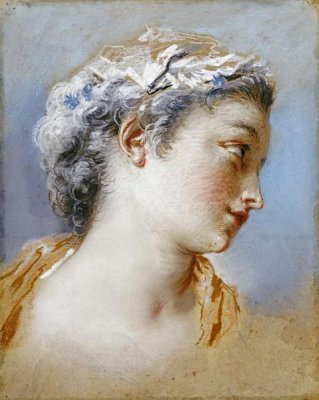 Jacques Andre Portail - Portrait Study of a Young Girl