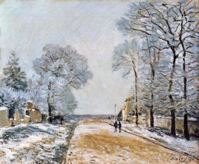 Alfred Sisley - La Route, Effet De Neige (Marly-Le-Roi)