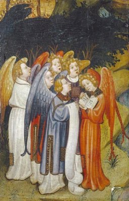 The Master Of The Lindau Lamentation - A Choir of Angels a Fragment, Probably of Nativity