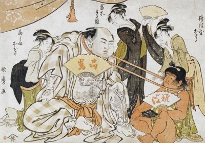 Kitagawa Utamaro - A Game of Neck Pull (Kubippiki)