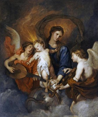 Sir Anthony Van Dyck - The Madonna and Child With Two Musical Angels