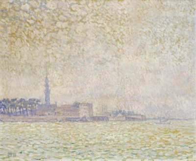 Theo Van Rysselberghe - A View of Veere, Misty Morning