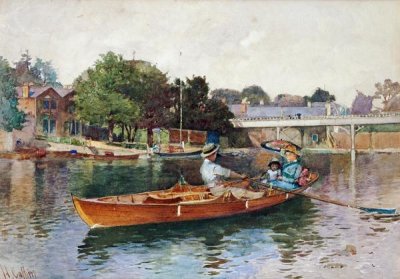 Hector Caffieri - A Boating Party On The Thames at Cookham