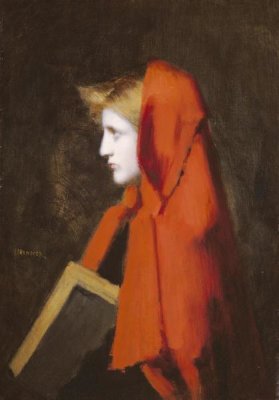 Jean Jacques Henner - A Woman In Profile Holding a Book
