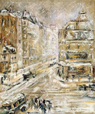 Gustave Loiseau - Rue De Clignacourt In The Snow